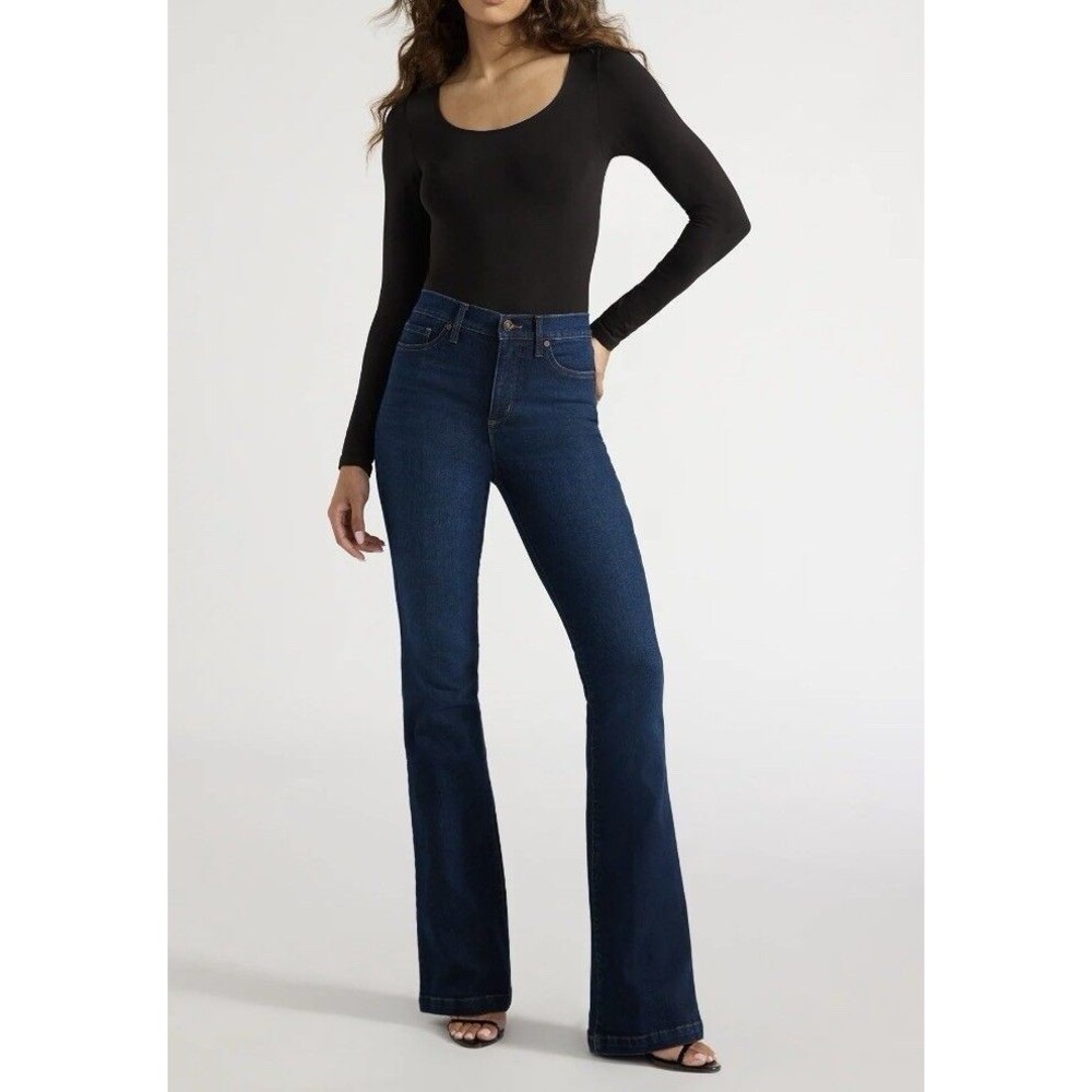 Sofia Jeans by Sofia Vergara High Rise Flare Dark Wash Blue Denim Jeans Size 12 - Picture 2 of 12